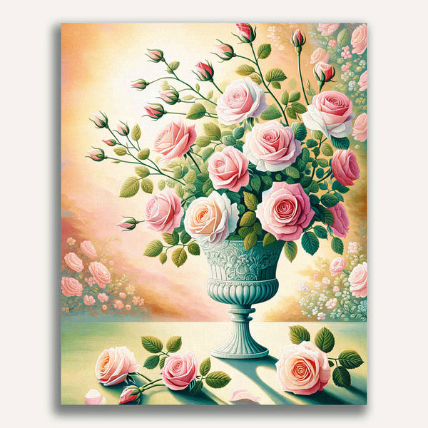 Flower vase, Pink - Paint by Numbers