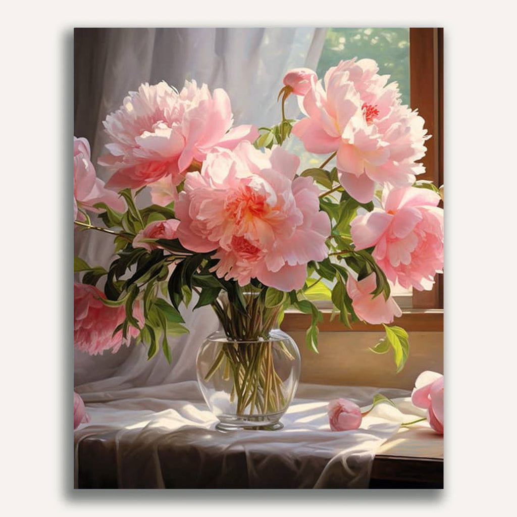 Flowers, Pink - Paint by Numbers