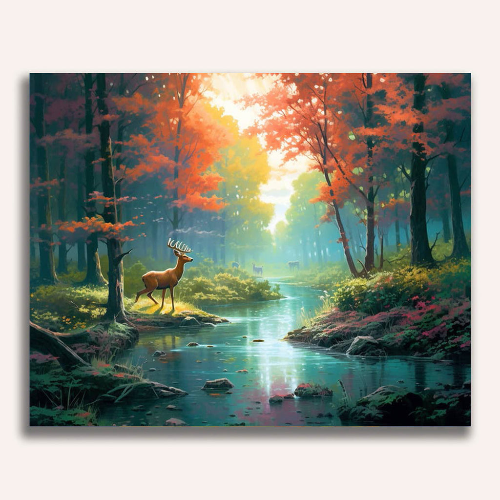 Forest, deer - Paint by Numbers