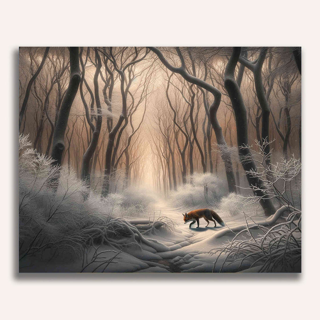 Fox in winter forest - Paint by Numbers
