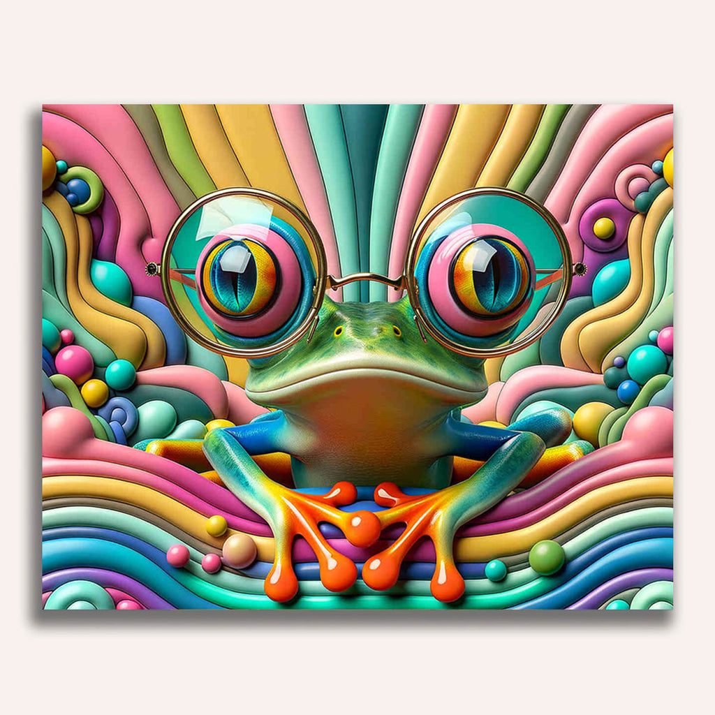 Frog with glasses - Paint by Numbers