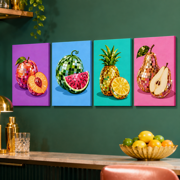 Fruity disco, set of 4 - Mini paint by numbers