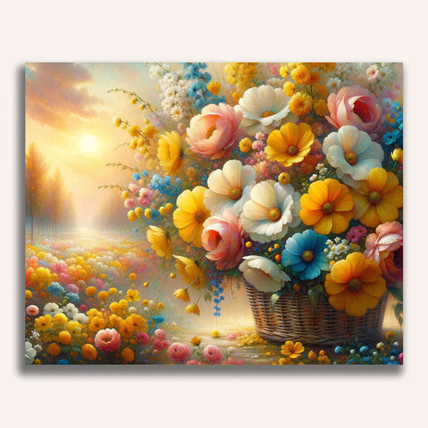 Garden flower basket - Paint by Numbers