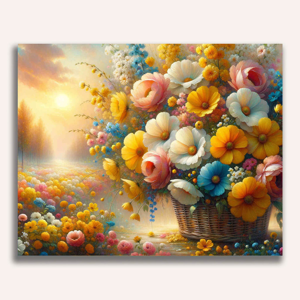 Garden flower basket - Paint by Numbers