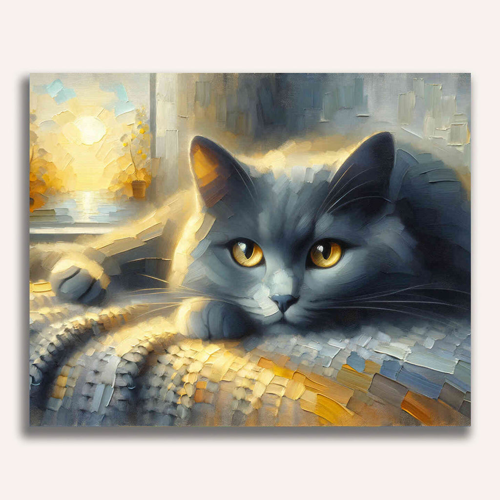 Cat, Gray- Paint by Numbers