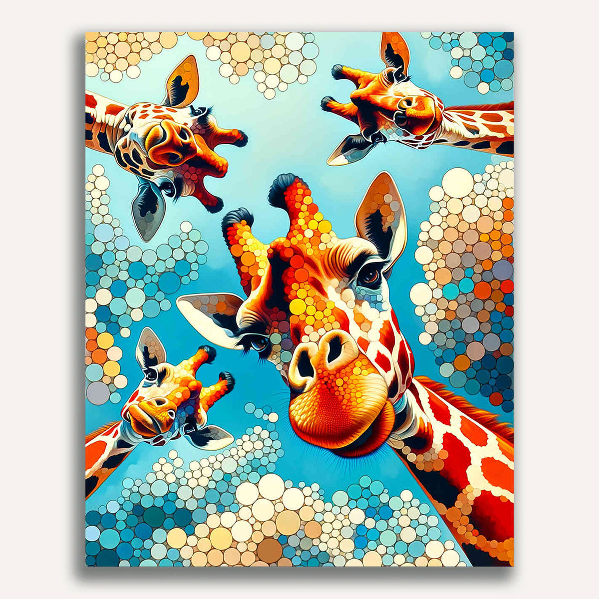 Giraffe looks from above - Paint by Numbers