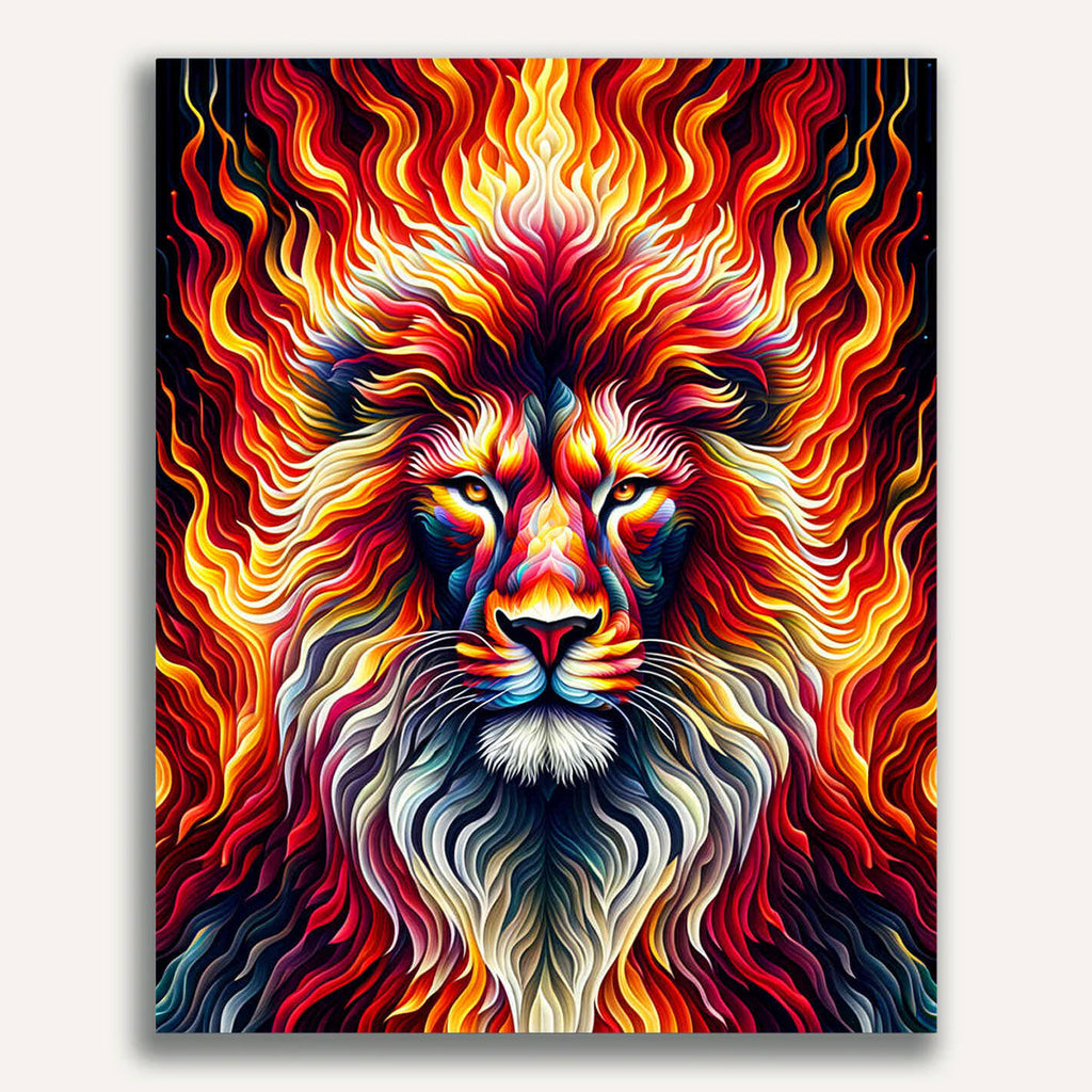 glow in the dark lion - Paint by Numbers