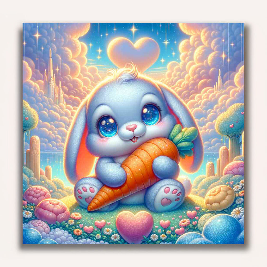 Bunny with carrot- Paint by Numbers