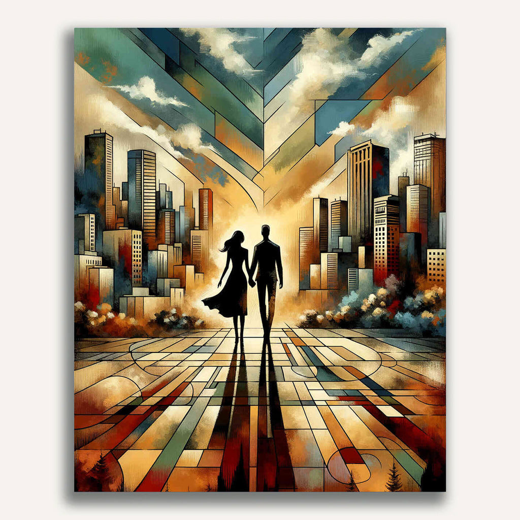 Hand in hand, city - Paint by Numbers