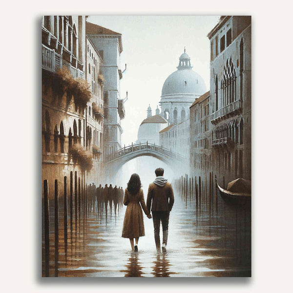 Hand in hand, roof - Paint by Numbers