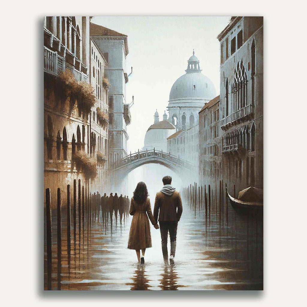 Hand in hand, roof - Paint by Numbers