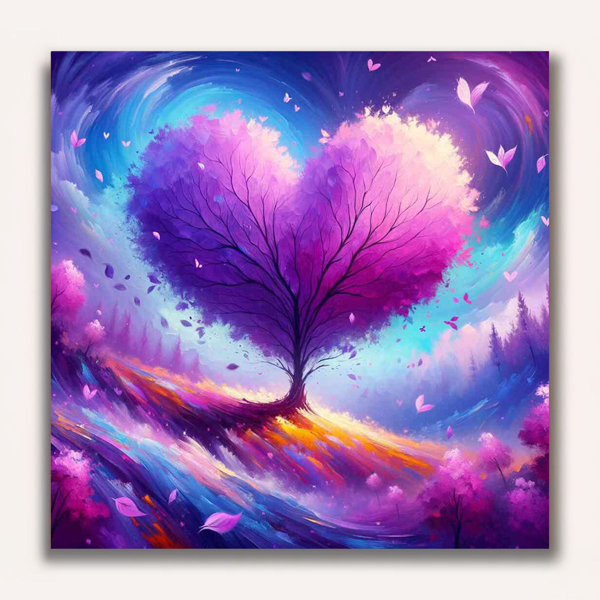 heart tree purple - Paint by Numbers