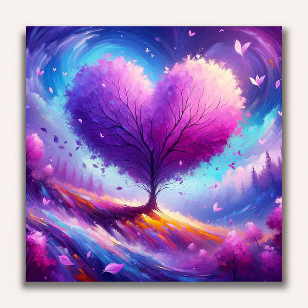 heart tree purple - Paint by Numbers