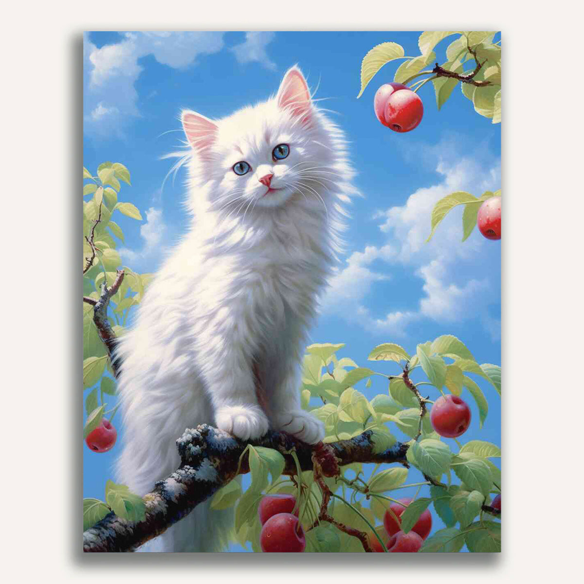 Paint by Numbers - Heavenly curiosity, kitten in the tree