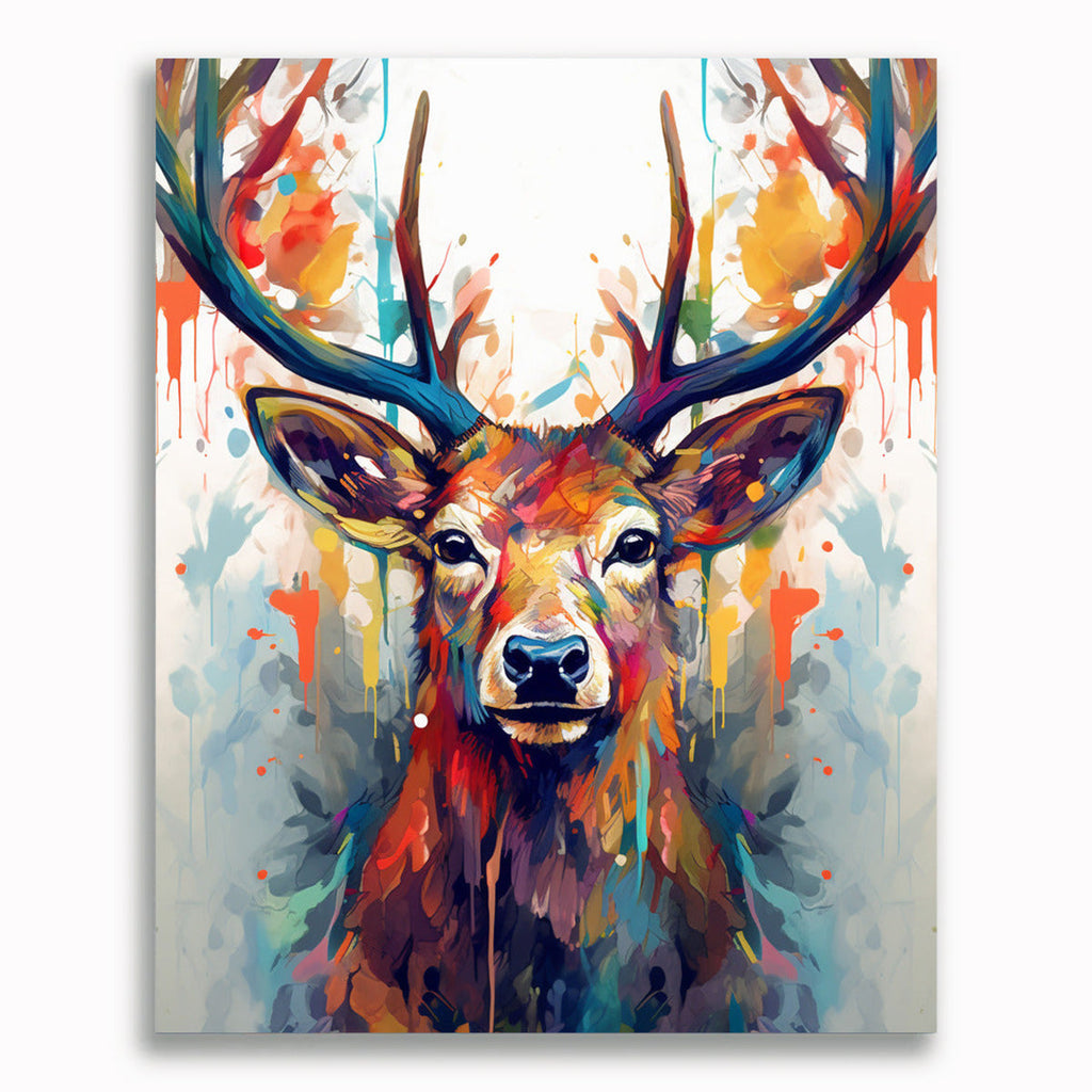 Deer with colorful antlers - Paint by Numbers