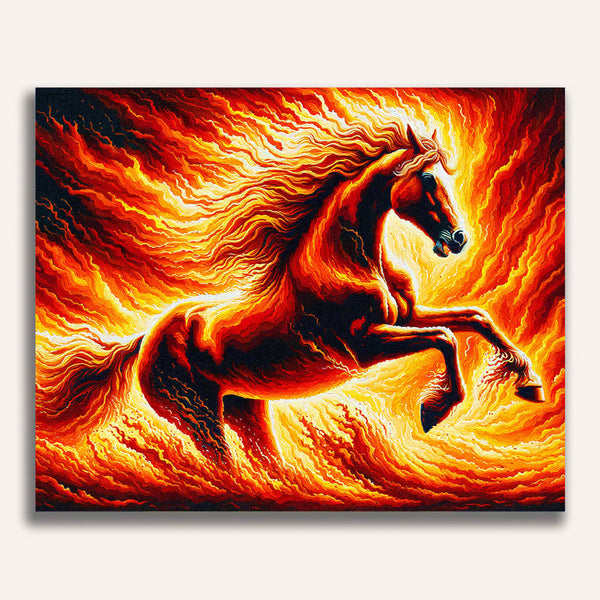 Horse, flames - Paint by Numbers