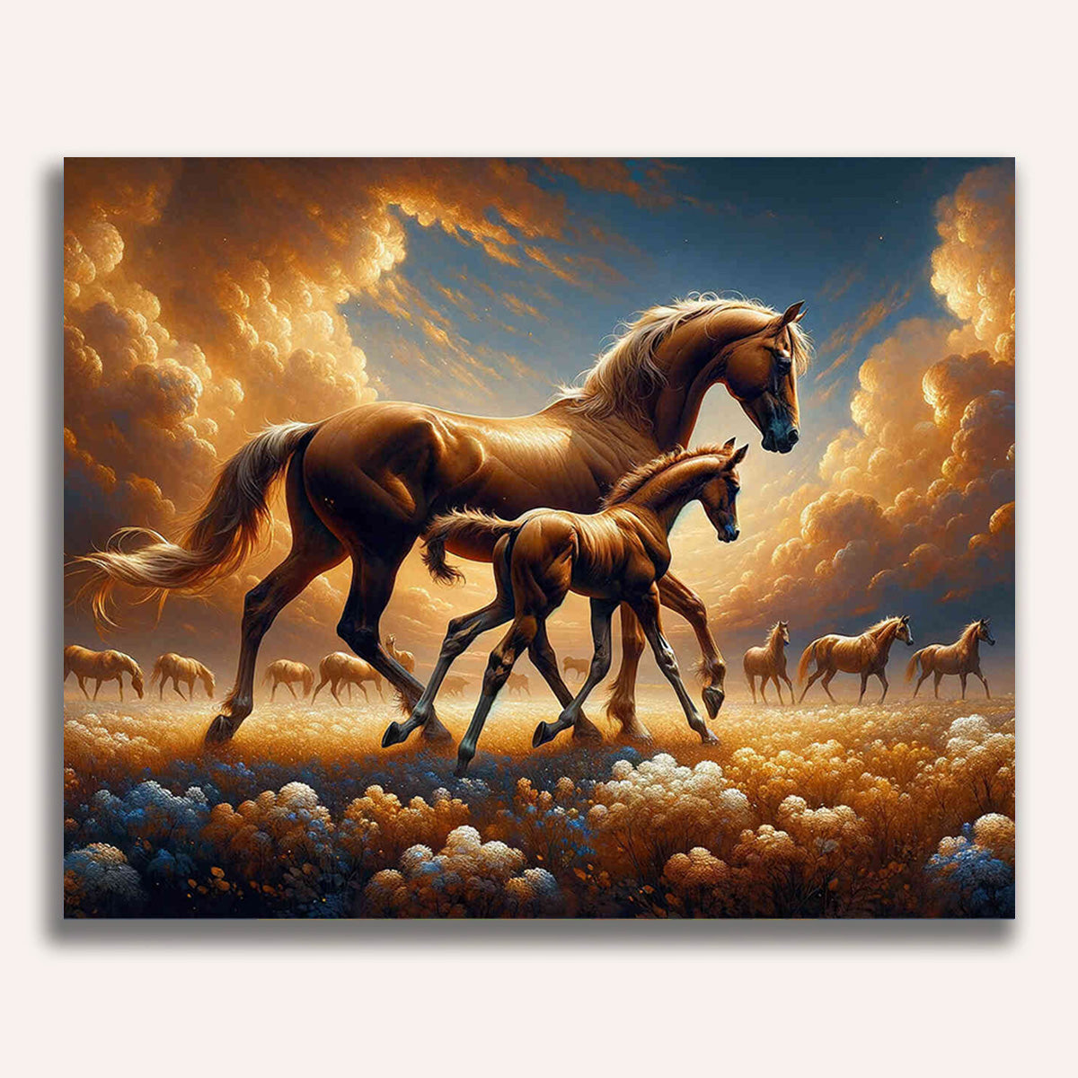 Horse with foal - Paint by Numbers