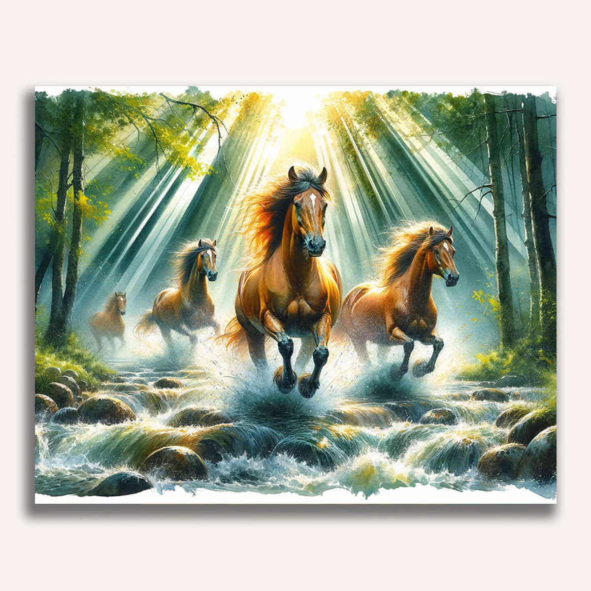 Horses, water - Paint by Numbers