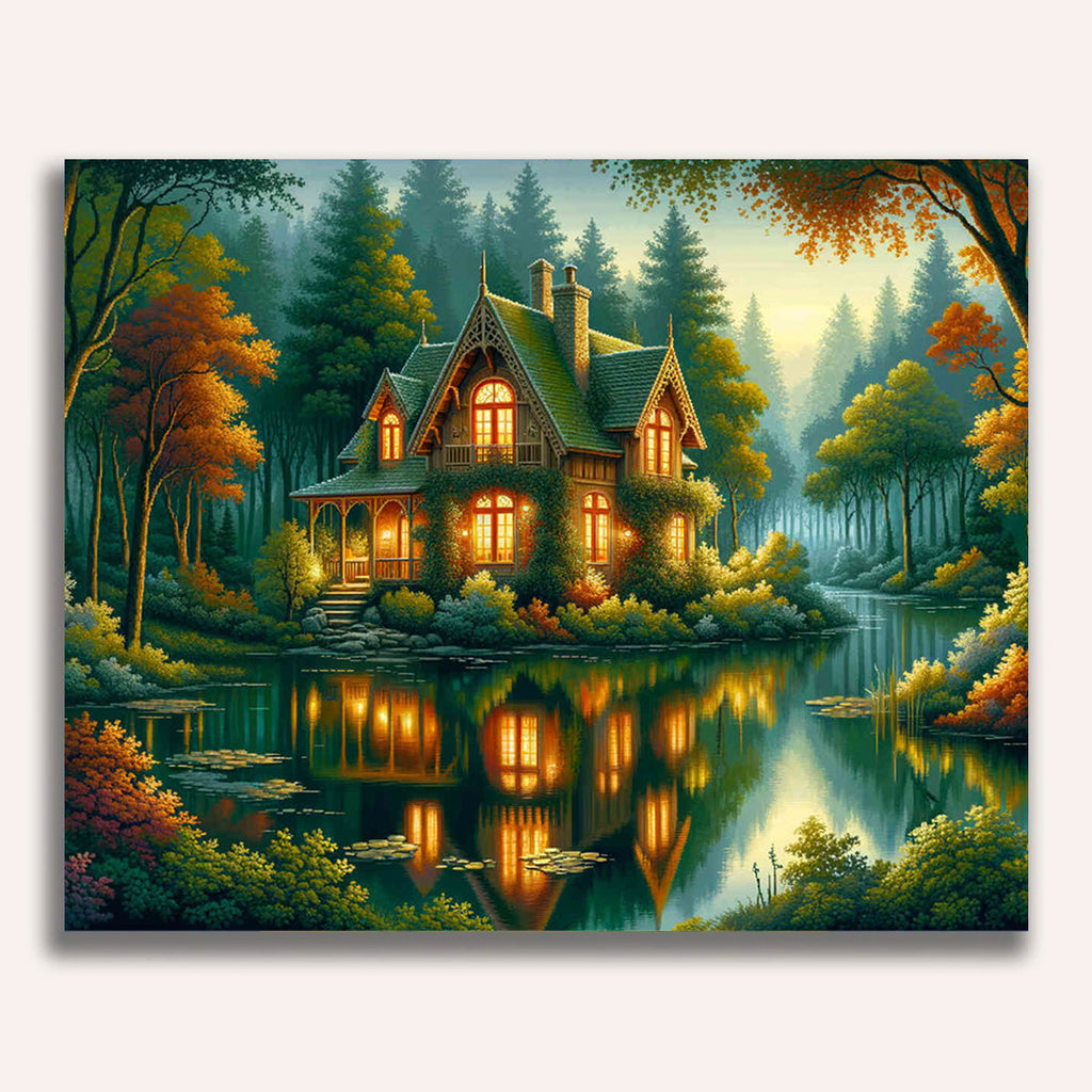 House in the forest, romantic - Paint by Numbers