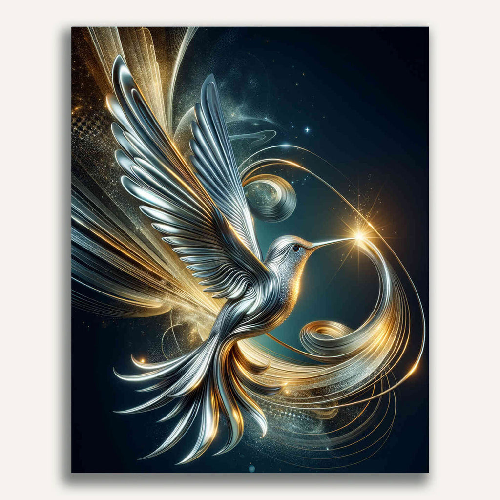 Hummingbird, metallic reborn - Paint by Numbers