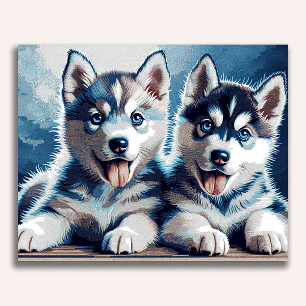 Husky puppies - Paint by Numbers