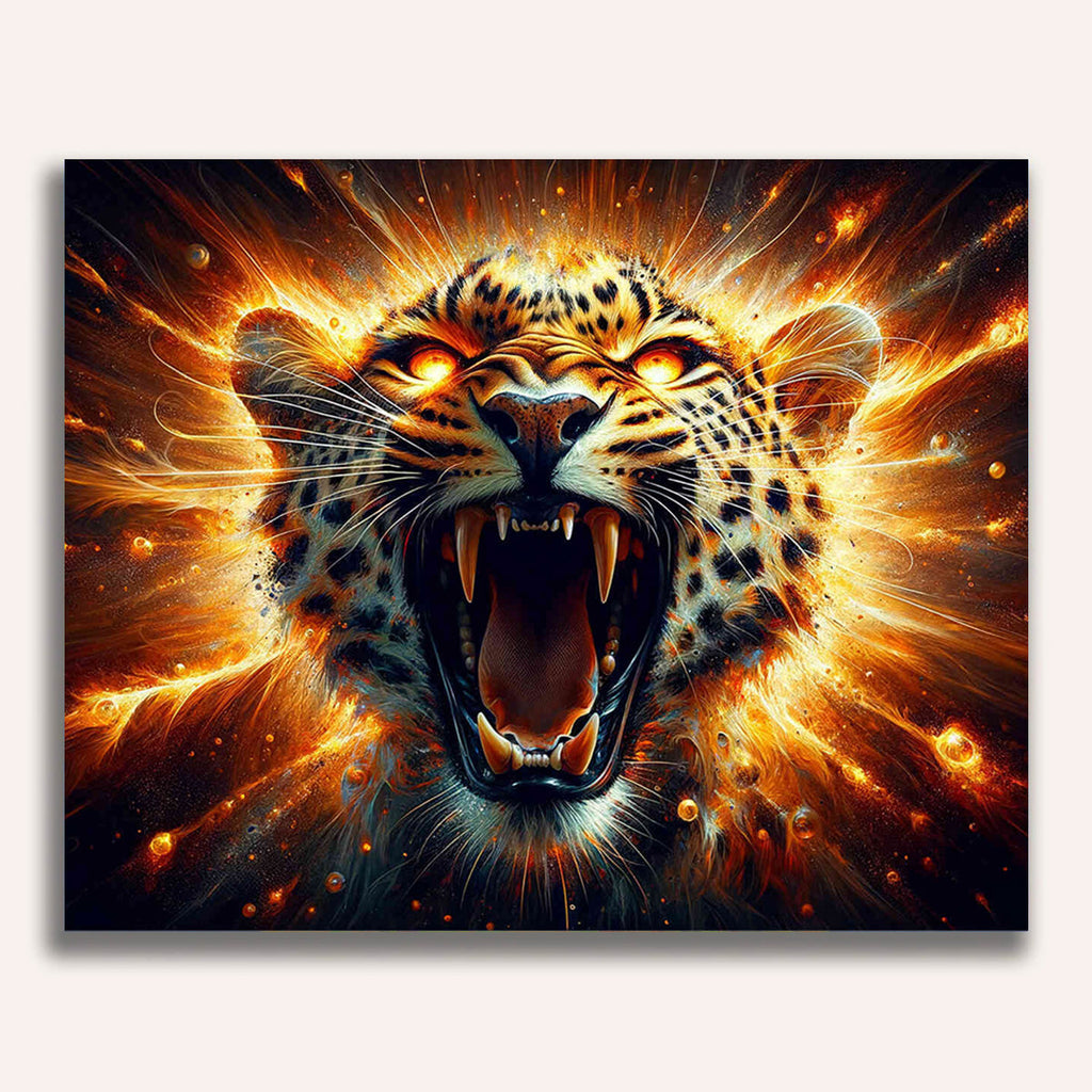Leopard, Roaring - Paint by Numbers