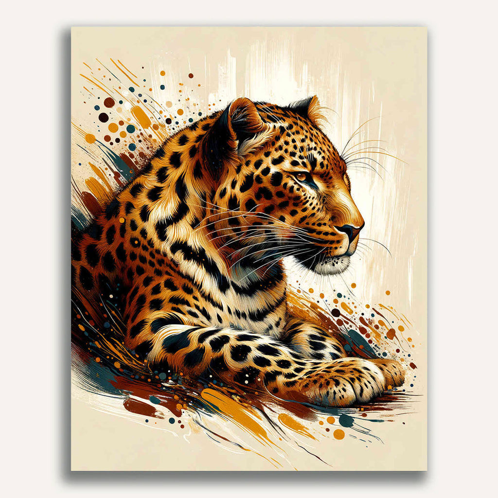 Leopard preening - Paint by Numbers