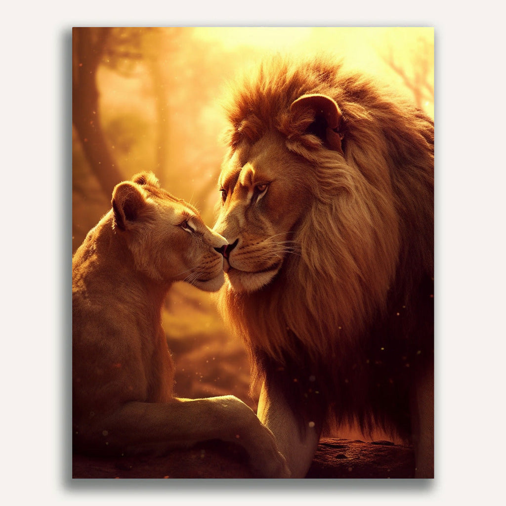 Lion and lioness - Paint by Numbers