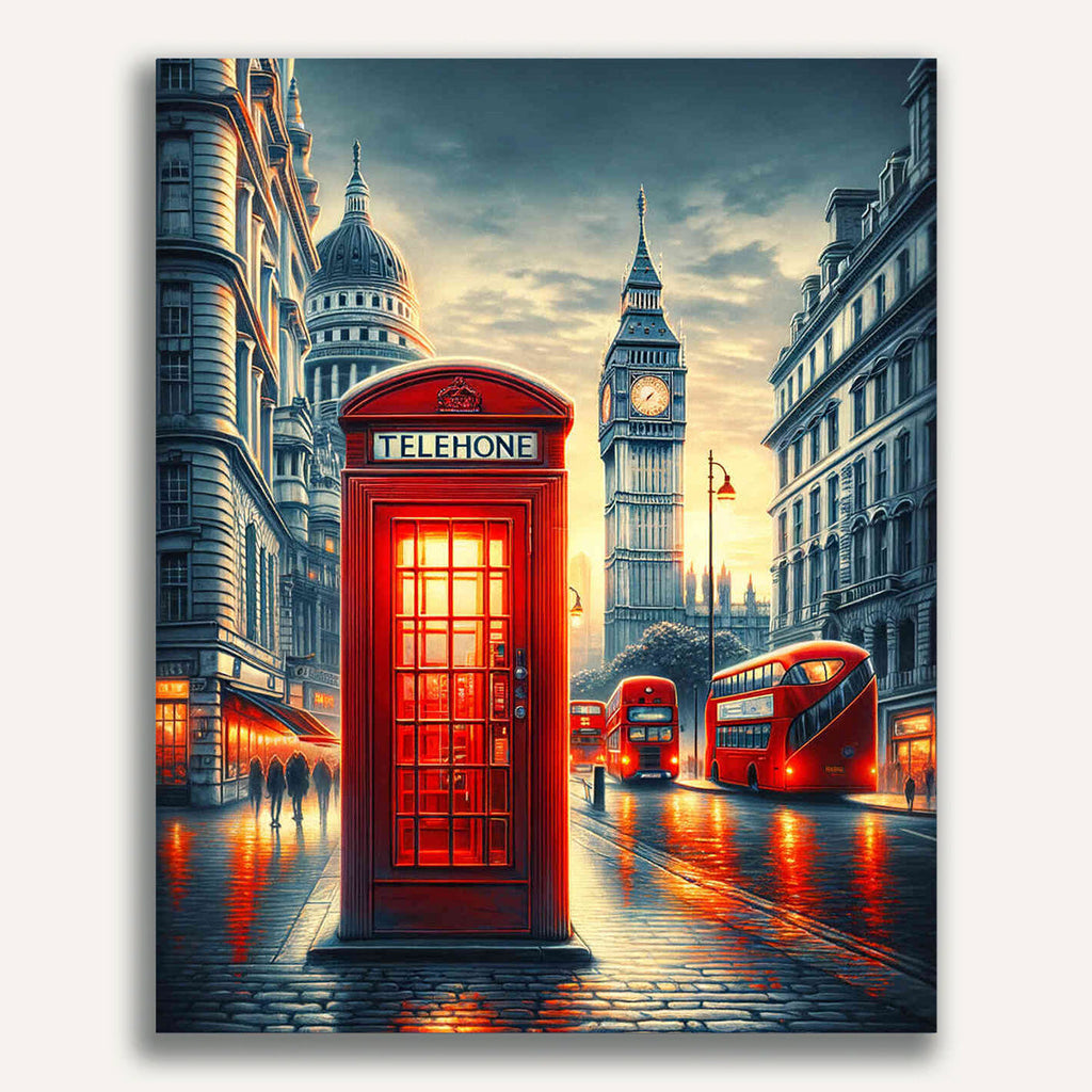 London, phone booth - Paint by Numbers