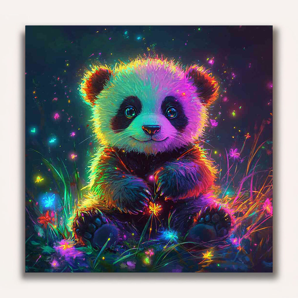Paint by Numbers - Magical world of lights, Panda