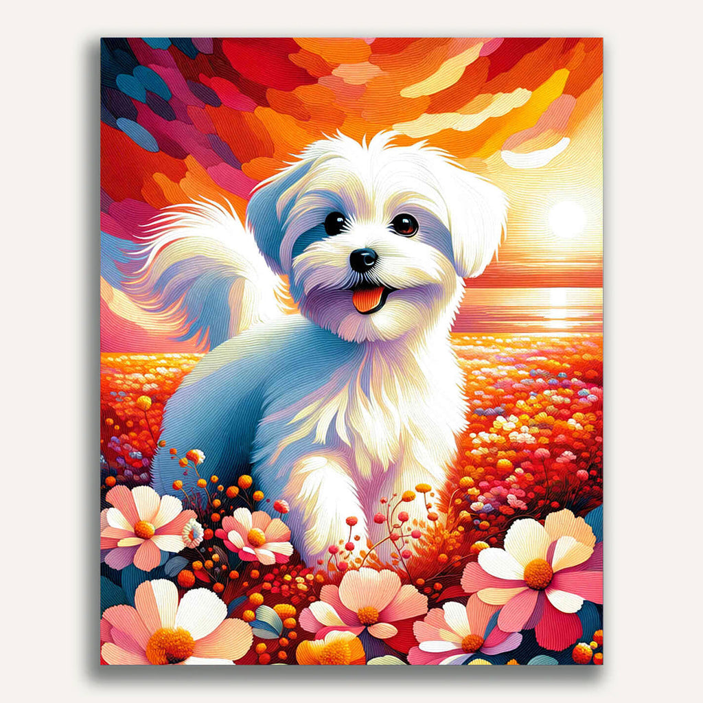 Maltese, White dog - Paint by Numbers