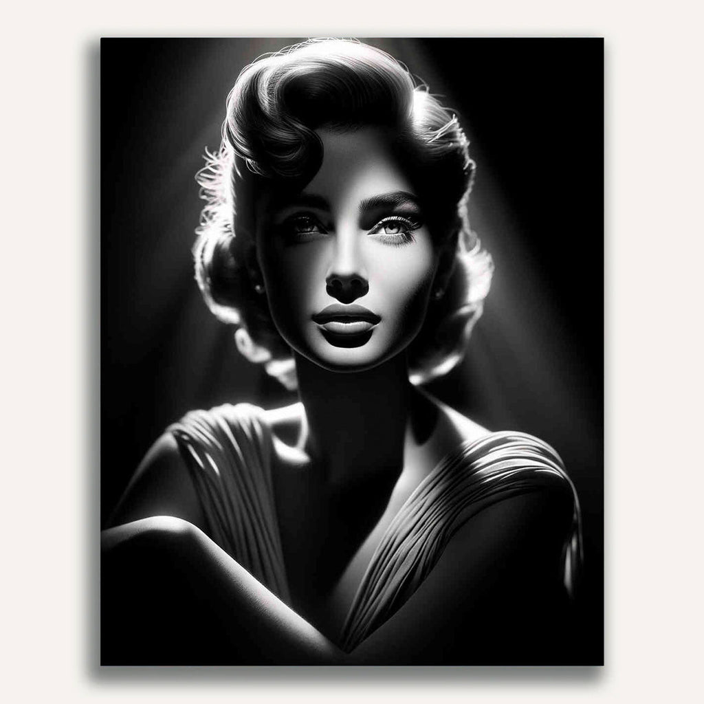 Marilyn Monroe, Black and White - Paint by Numbers