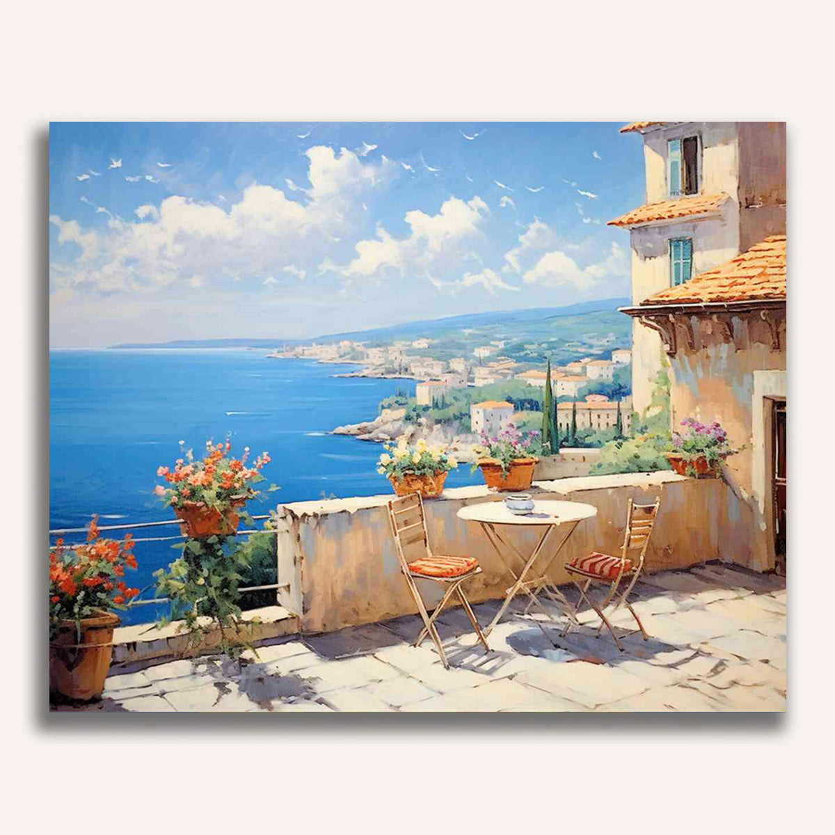 Paint by Numbers - Mediterranean dreaming, coastal view