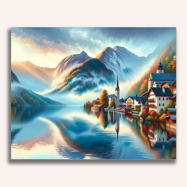 Mountains, castle - Paint by Numbers