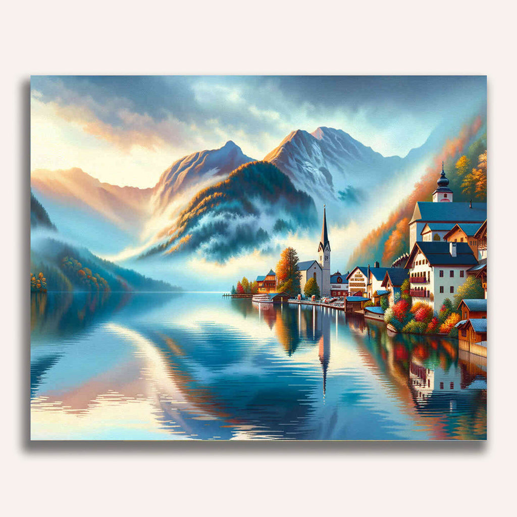 Mountains, castle - Paint by Numbers