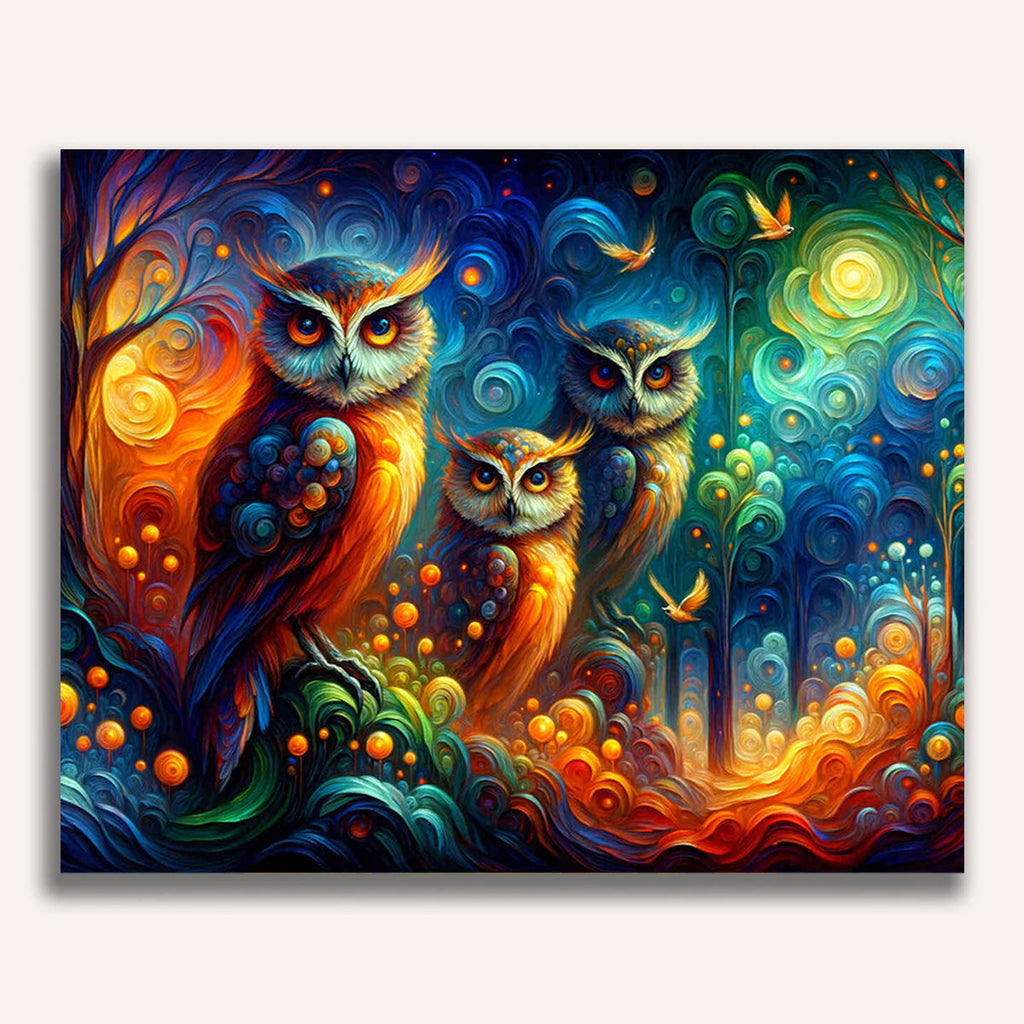 Owls, Art - Paint by Numbers