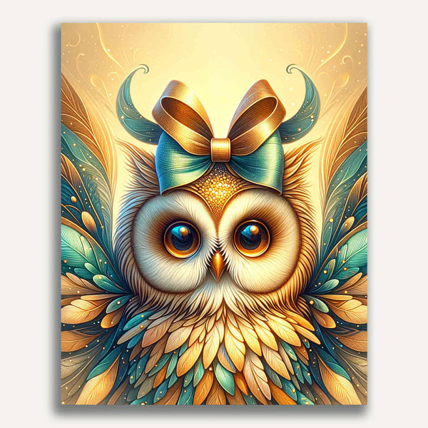 Owl with bow - Paint by Numbers