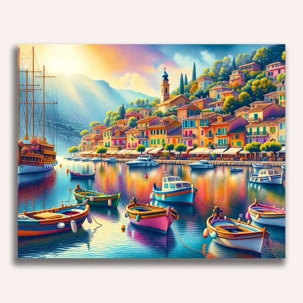 Paint by Numbers - A harbor full of boats