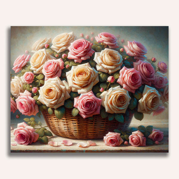 Paint by Numbers - A basket of roses