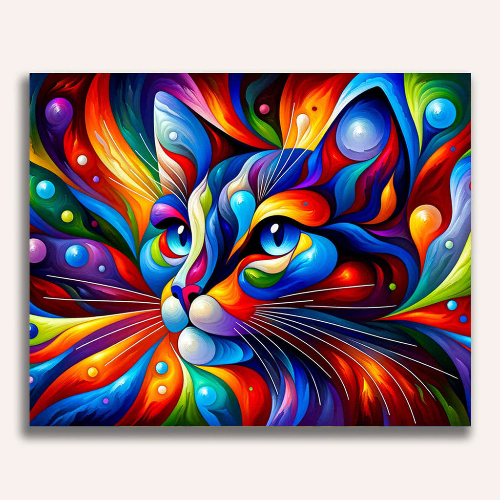 Paint by Numbers - Abstract cat face