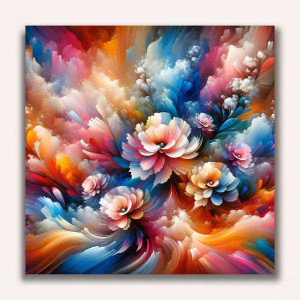 Paint by Numbers - Abstract flowers, colorful