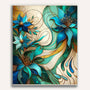 Paint by Numbers - Abstract Flowers Turquoise