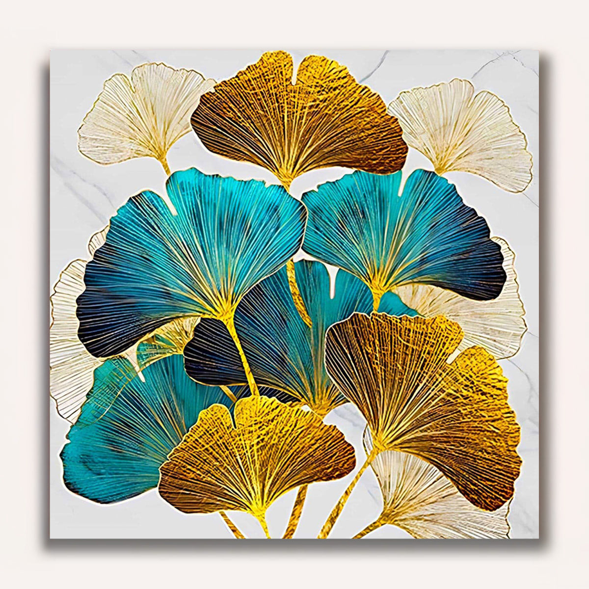 Paint by Numbers - Abstract ginkgo leaves bouquet
