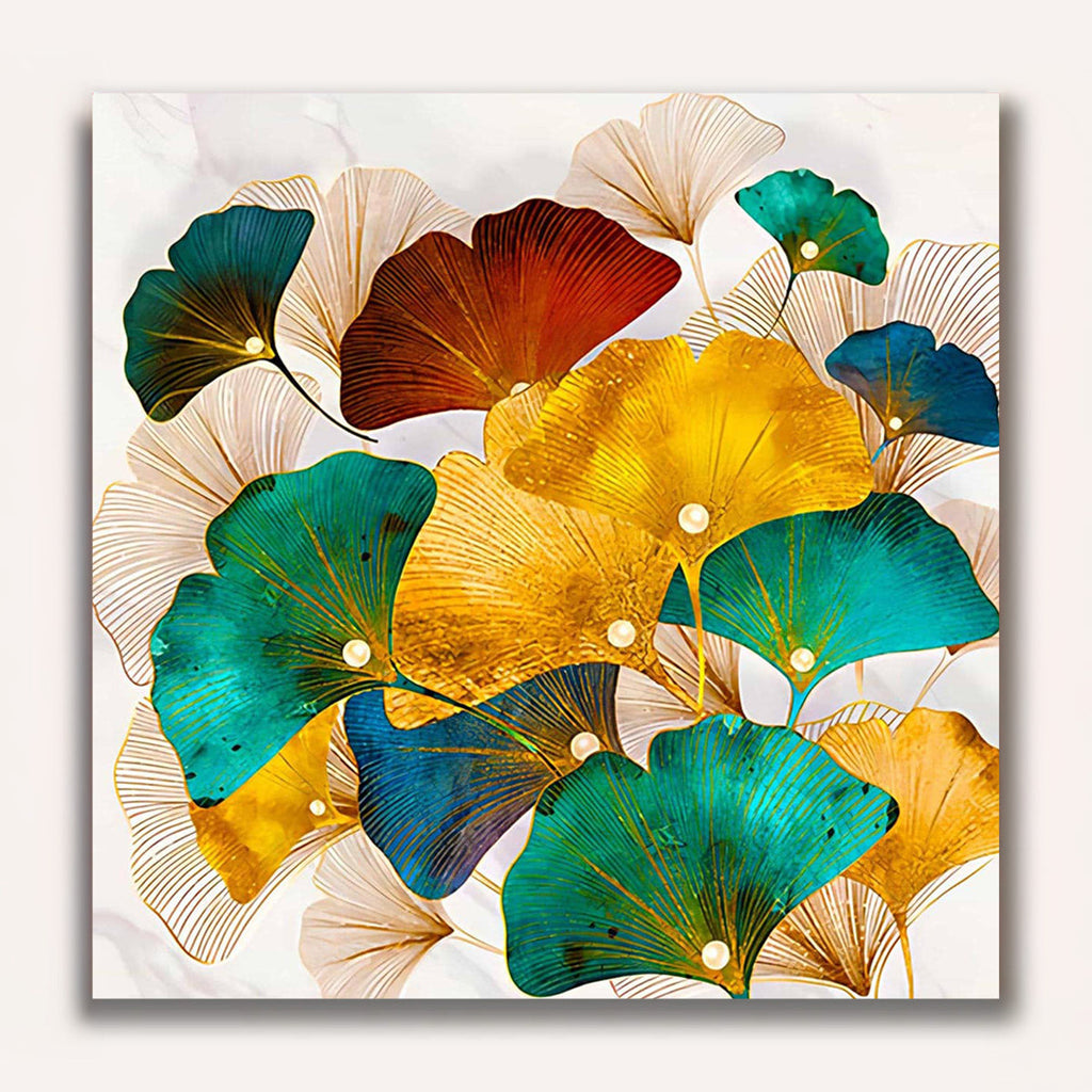 Paint by Numbers - Abstract Ginkgo leaves