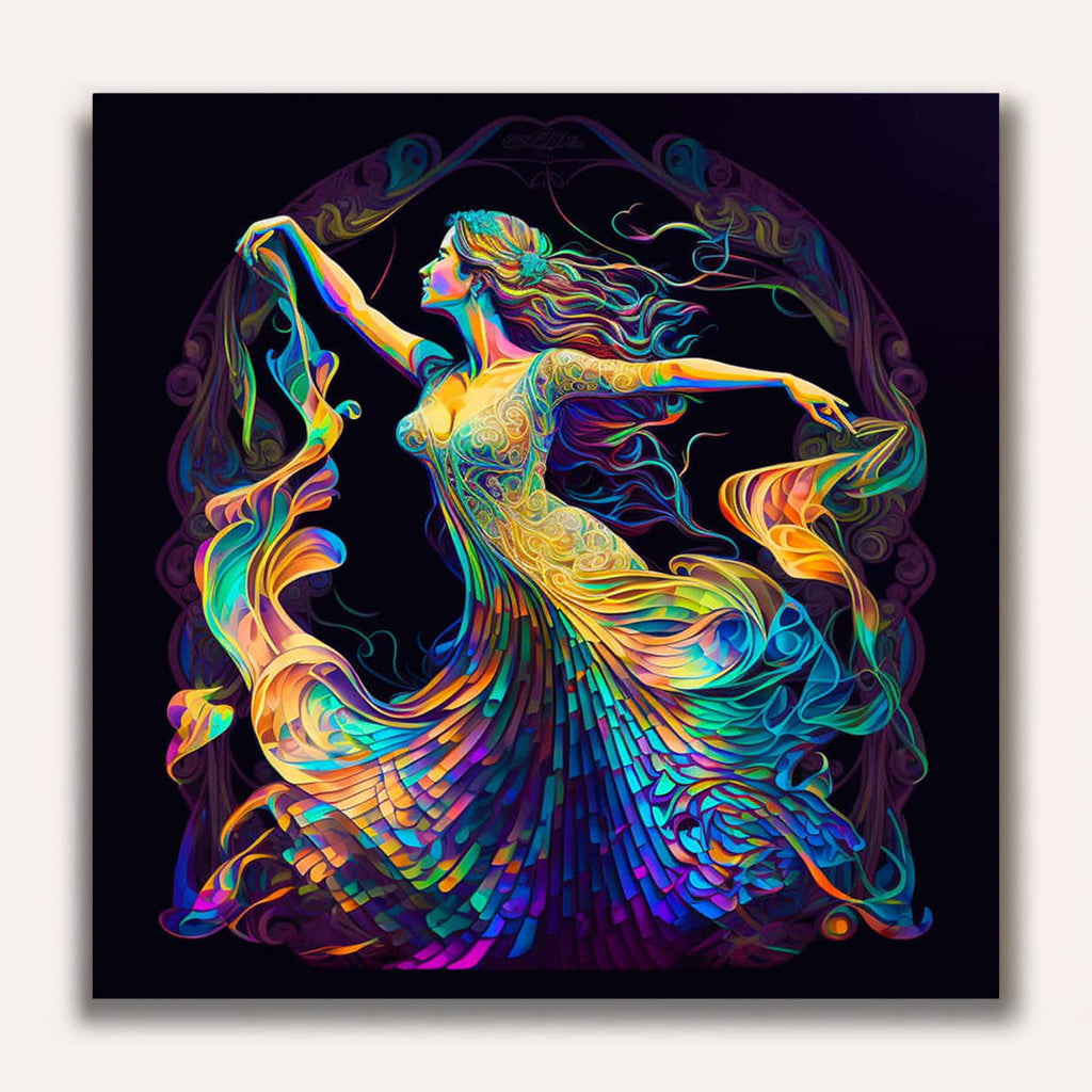 Paint by Numbers - Abstract woman with black background