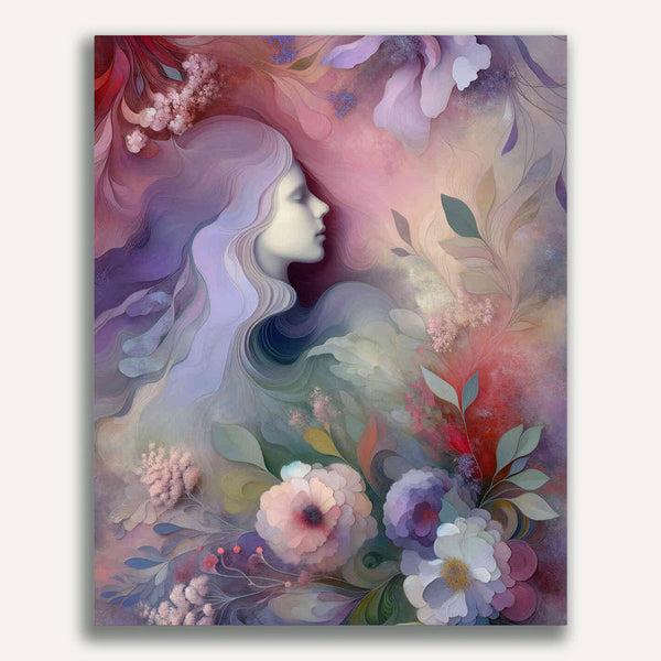 Paint by Numbers - Abstract woman with flowers