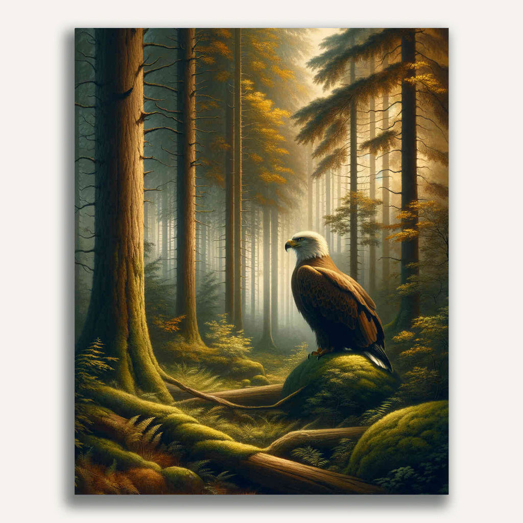 Paint by Numbers - Eagle sitting in the forest