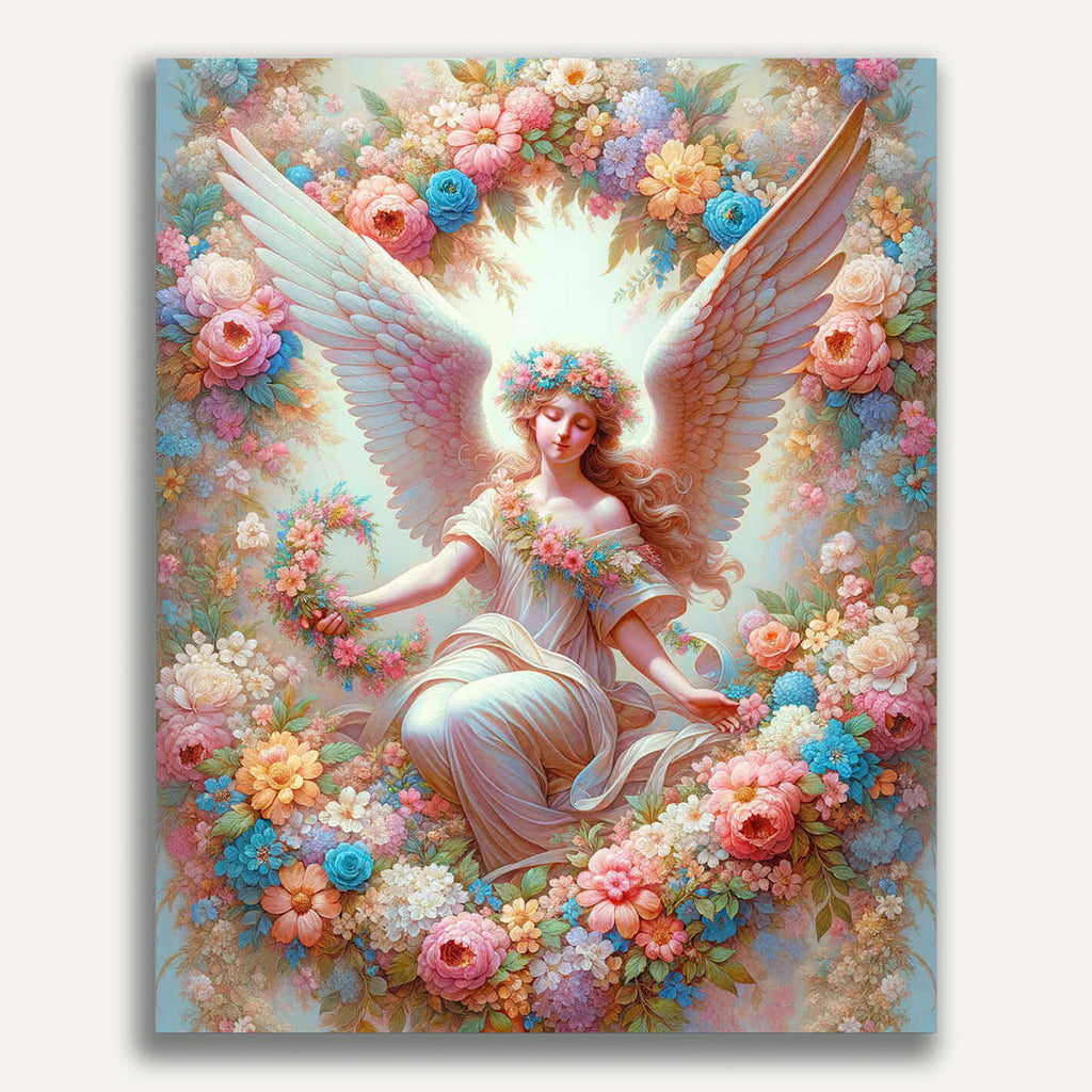 Paint by Numbers - Angel with flowers