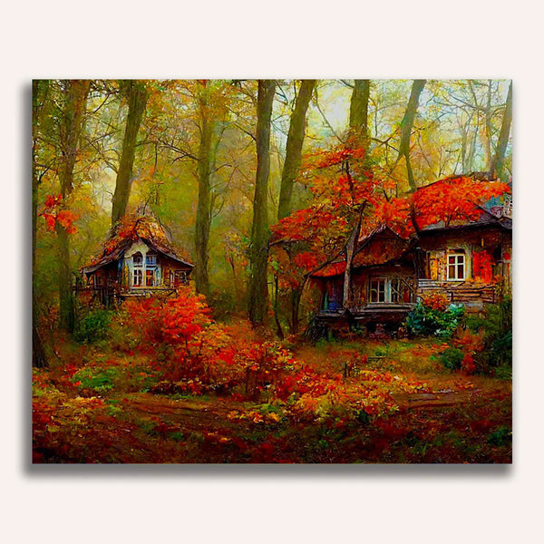 Paint by Numbers - Autumn Forest Cottage