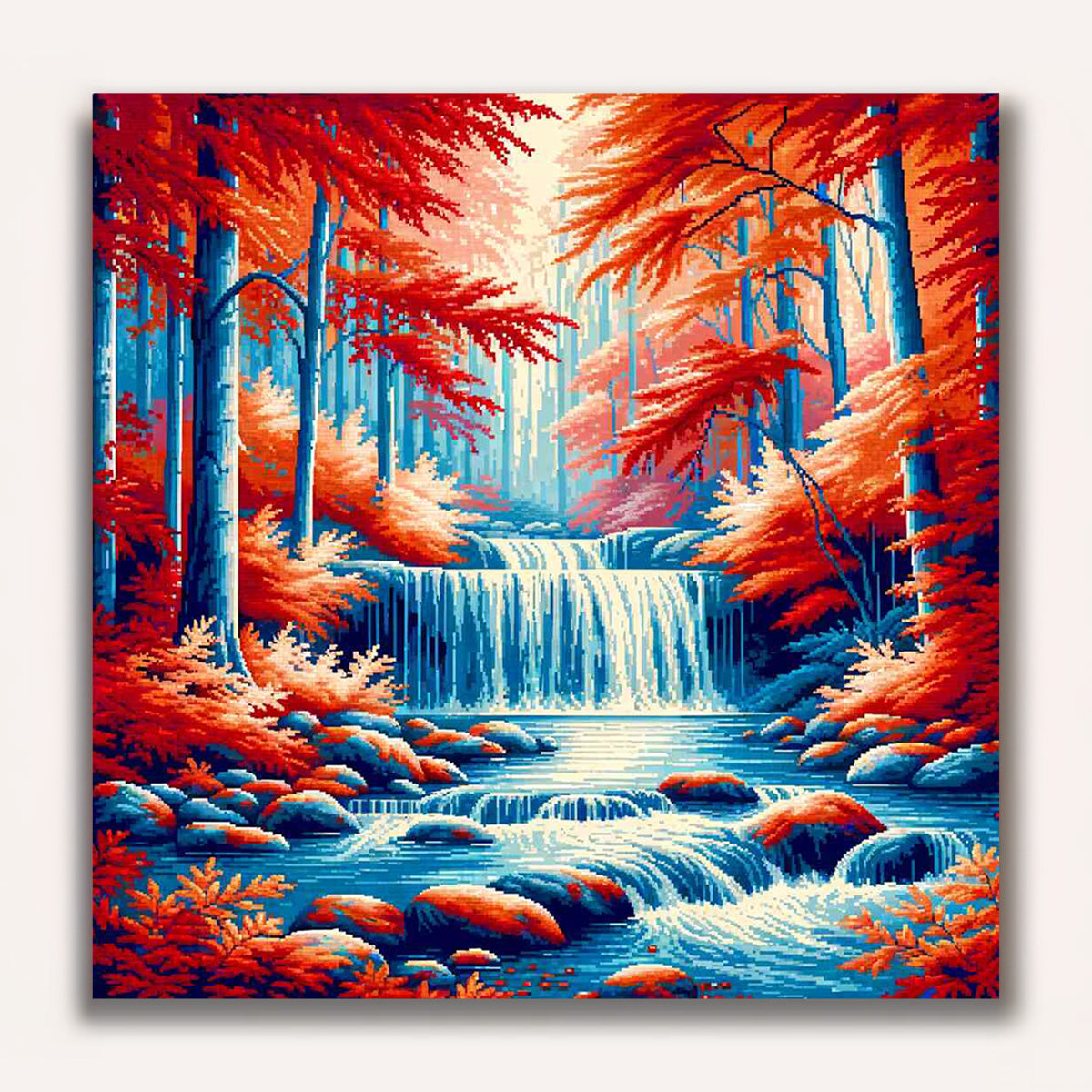 Paint by Numbers - Autumn Forest Waterfall